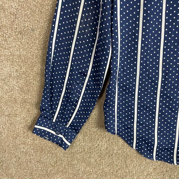 L' Academie The Classic Button Up Shirt Womens Size Small Navy/White Stripe‎ Top - Picture 11 of 12